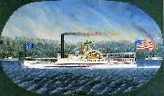James Bard Confidence, Hudson River steamboat built 1849, later transferred to California USA oil painting artist